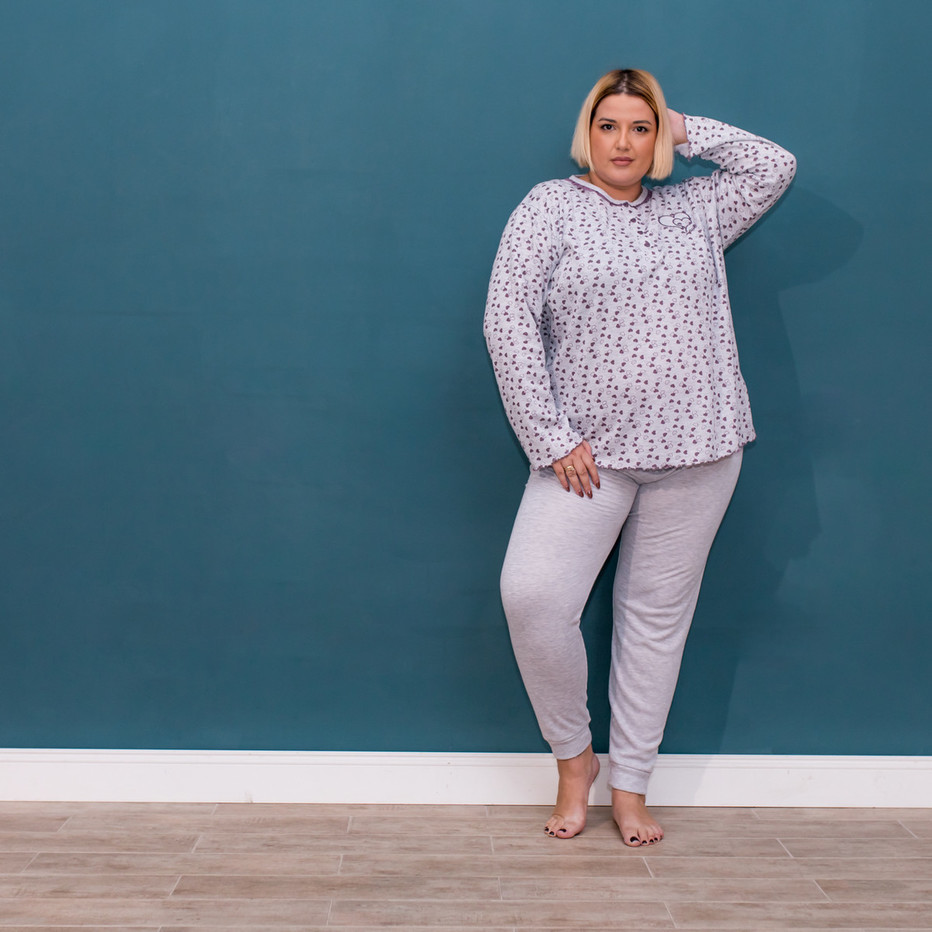 Γυναικεία Πιτζάμα Με Καρδιές Plus Size