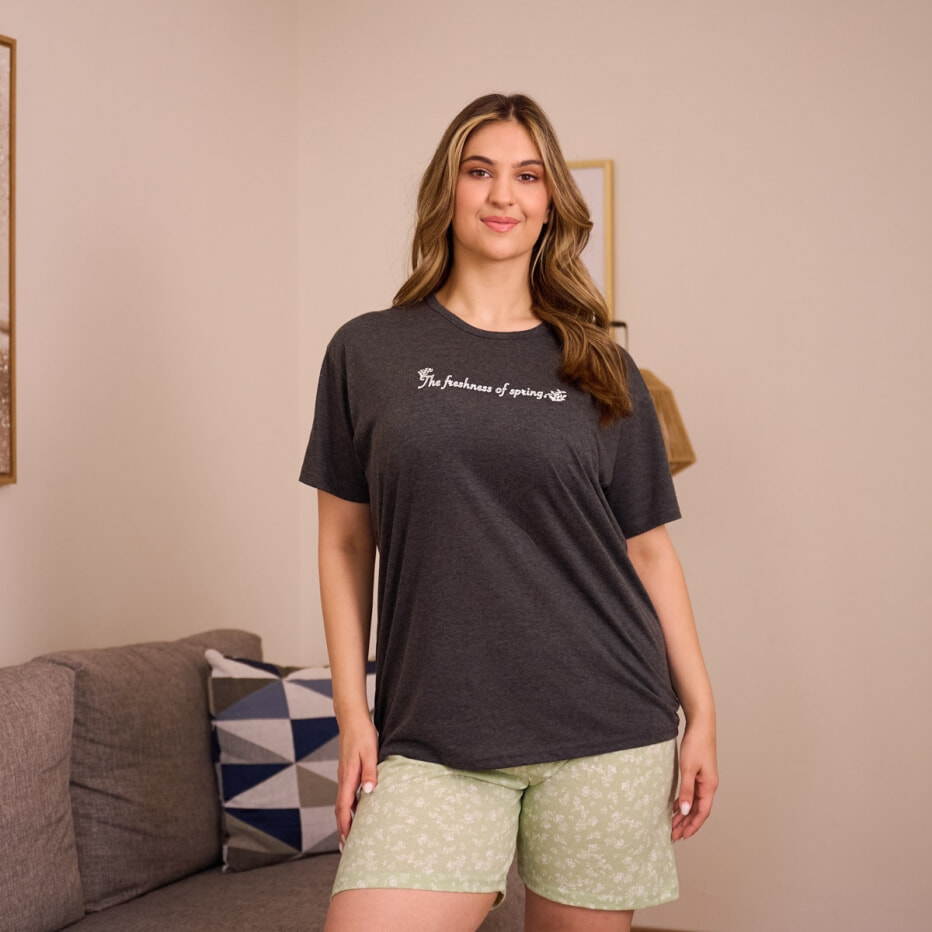 Γυναικεία Πυτζάμα Κοντομάνικη Plus Size