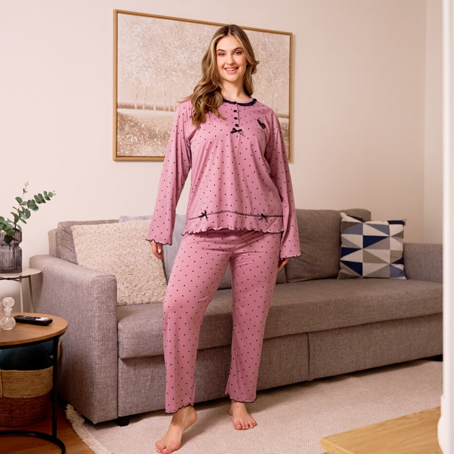 Γυναικεία Πυτζάμα με Καρδούλες Plus Size