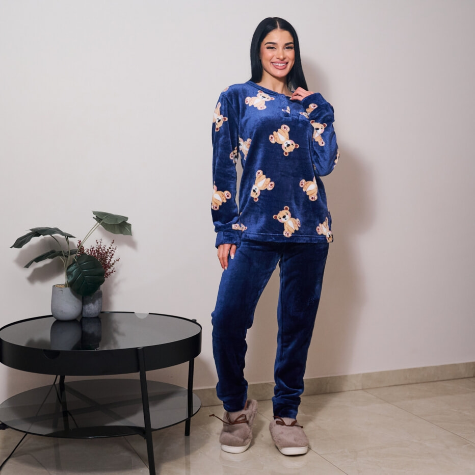 Γυναικεία Πυτζάμα Βελούδινη με Αρκουδάκια